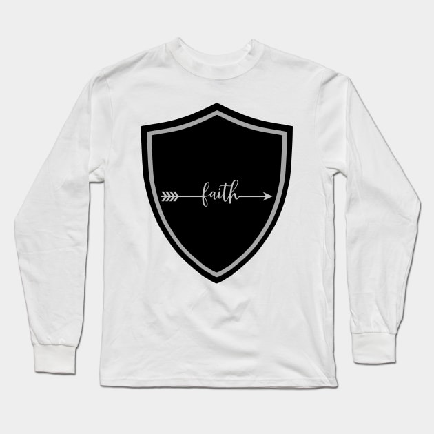 Shield Of Faith. Long Sleeve T-Shirt by Mags' Merch